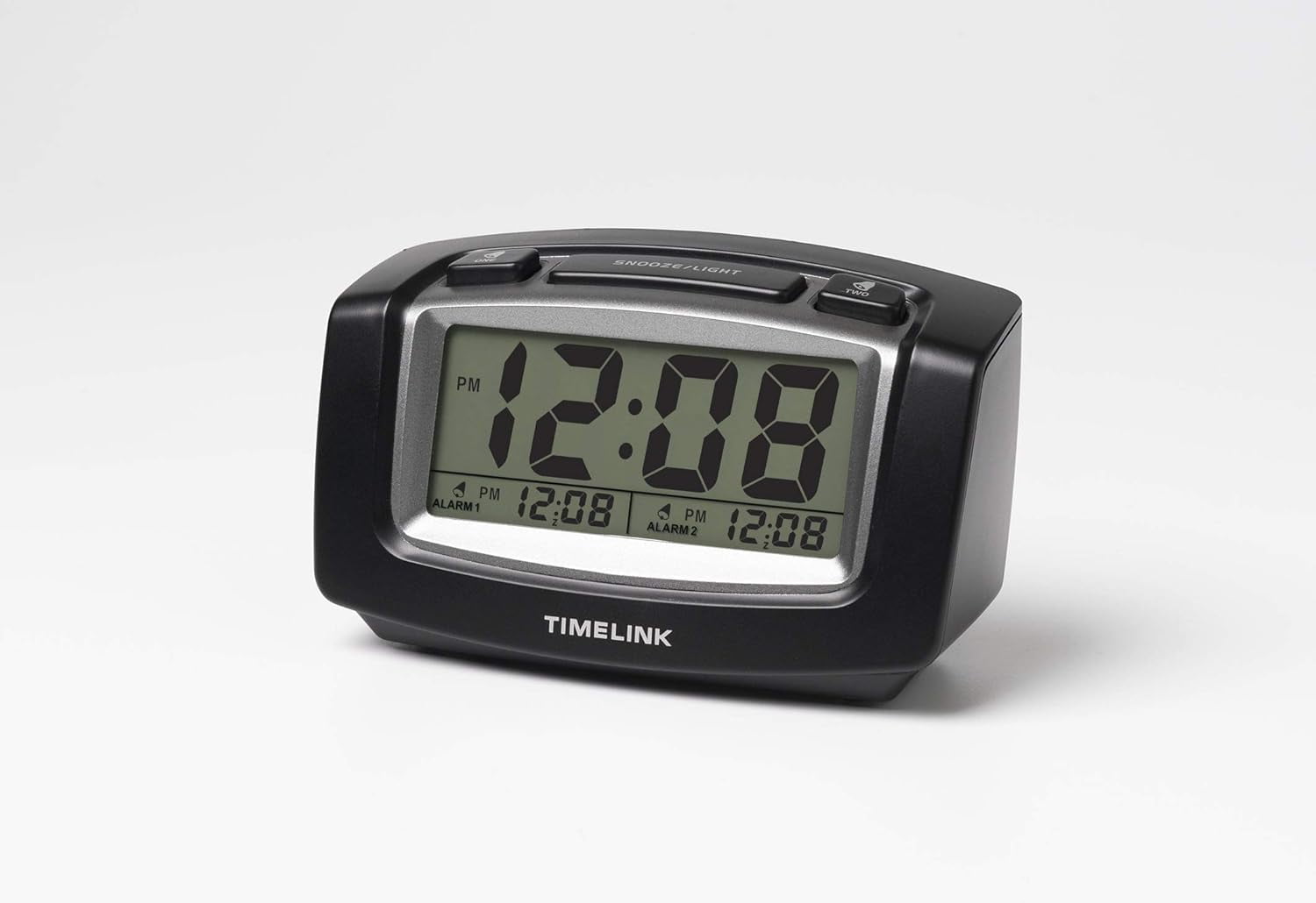 Titanium Digital Dual LED Clock for Bedrooms Travel, 2 Separate Alarms