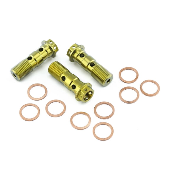 Titanium Double Banjo Bolt M10x(1.00mm) Race Spec Pack x3