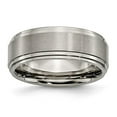 thumbnail image 1 of Titanium Double Step Ridged Edge 8mm Satin and Polished Band, 1 of 8
