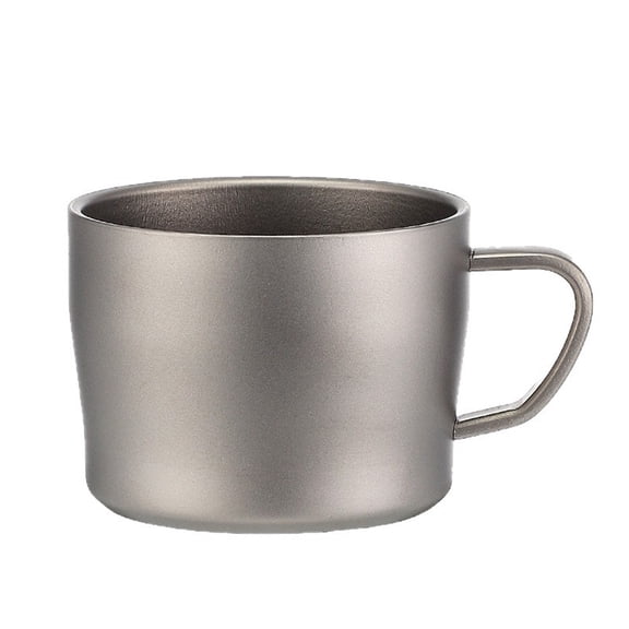 Titanium Double Wall Coffee Cup Mini Mug 150ml Lightweight Mug for Outdoor Camping Hiking Picnic Backpacking(Sandblasting)