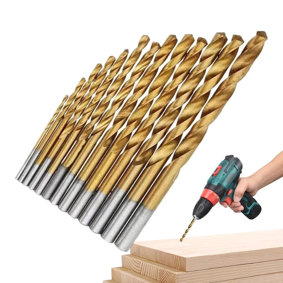 Titanium Drill Bits – Gold Coated Twist Set, Round Shank Cutter Tools, Precision Hole Opener | Fully Ground Metal Boring Kit, 1.5-6.5mm Range for Wood Steel PP Use