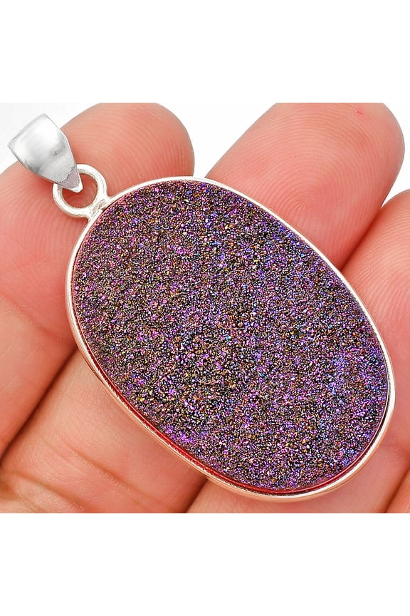 Titanium Druzy 925 Sterling Silver Pendant Jewelry P-1001 SDP148151