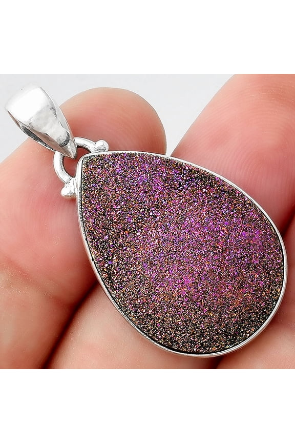 Titanium Druzy 925 Sterling Silver Pendant Jewelry P-1001 SDP156383