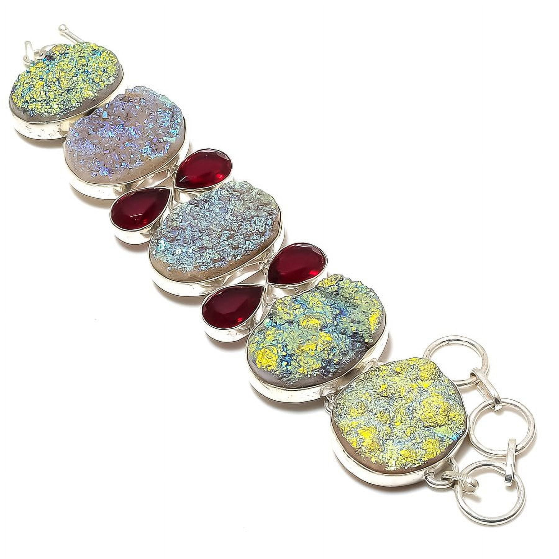 Titanium Druzy Garnet Gemstone Handmade 925 Sterling Silver