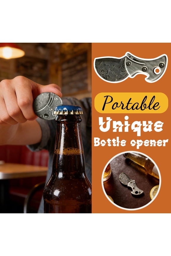 Titanium EDC Multi-tool Pocket Knife Keychain Bottle Opener, Ultra-Lightweight Portable Outdoor Gear, (1pc)