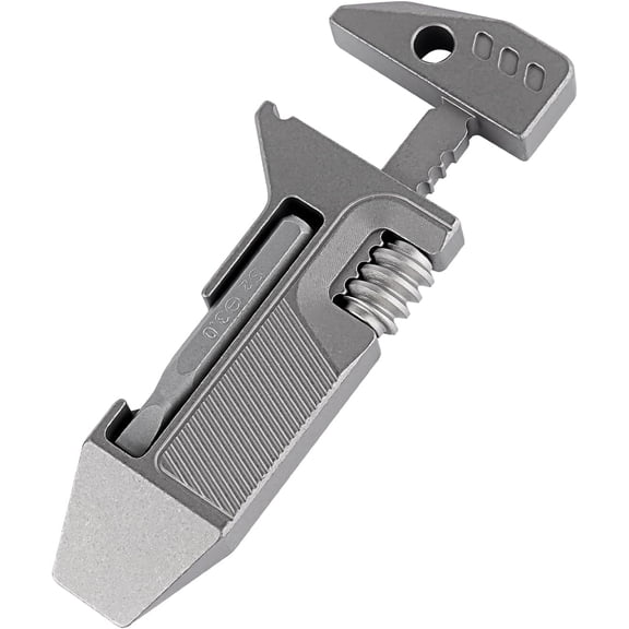 Titanium EDC Pry Bar Multitool with Ratchet Screwdriver, Wrenches, Crowbar, Bottle and Box Openers, Compact Versatile Pocket Pry Bar for Everyday Carry