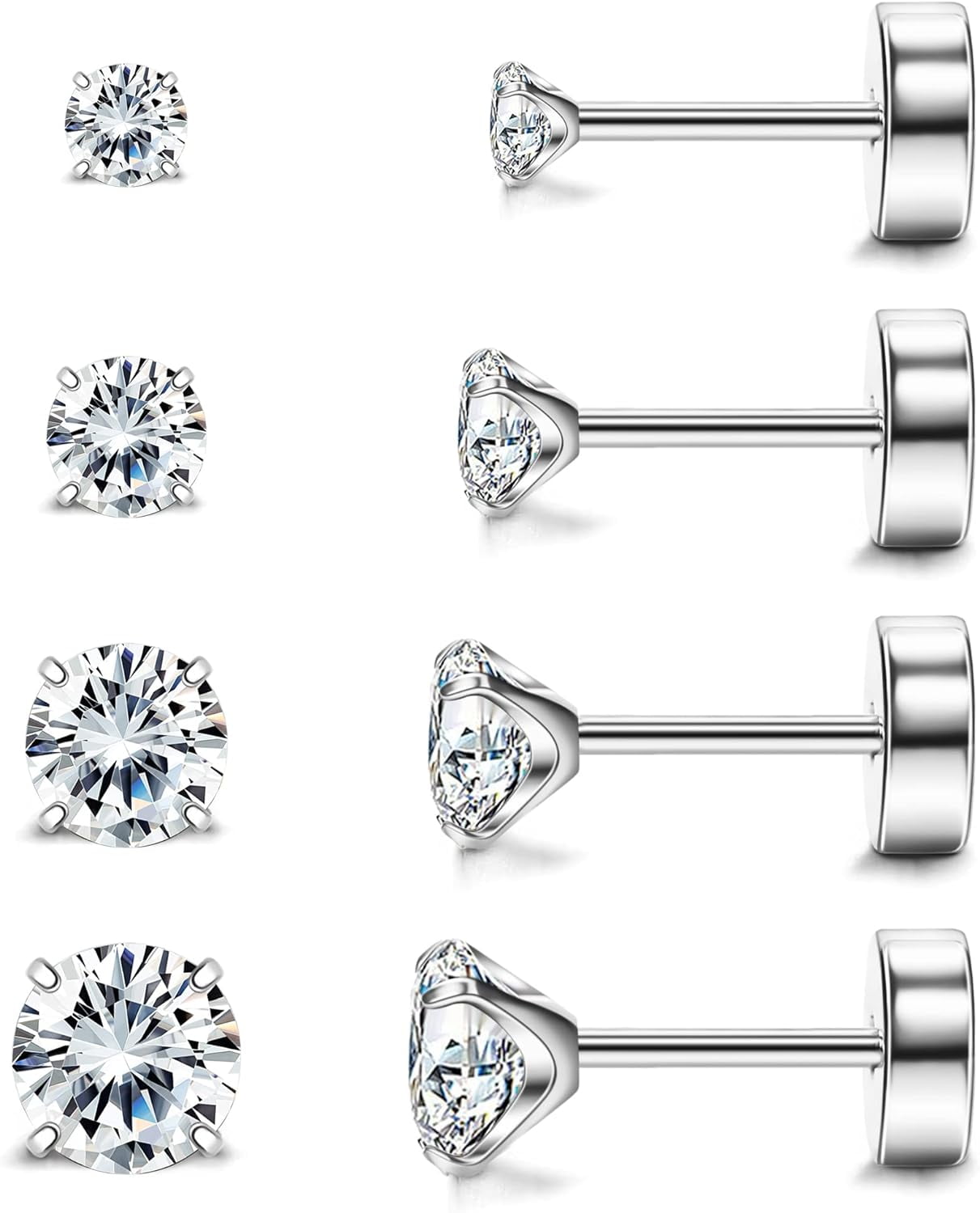 Titanium Earrings for Sensitive Ears Hypoallergenic 20G Titanium Flat