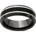 thumbnail image 1 of Titanium Edward Mirell 8mm Blk Ti Stepped Press Fit With Black Carbon Fiber Insert Ban (Size 9) Made In United States emr310-9, 1 of 5