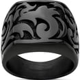 thumbnail image 1 of Titanium Edward Mirell Black Ti Casted Design Signet Ring (Size 8.5) Made In United States emr238-8.5, 1 of 5