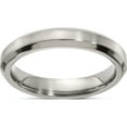 thumbnail image 1 of Titanium Edward Mirell Brushed & Polished Beveled 4mm Band (Size 7.5) Made In United States emr153-4mm-7.5, 1 of 5