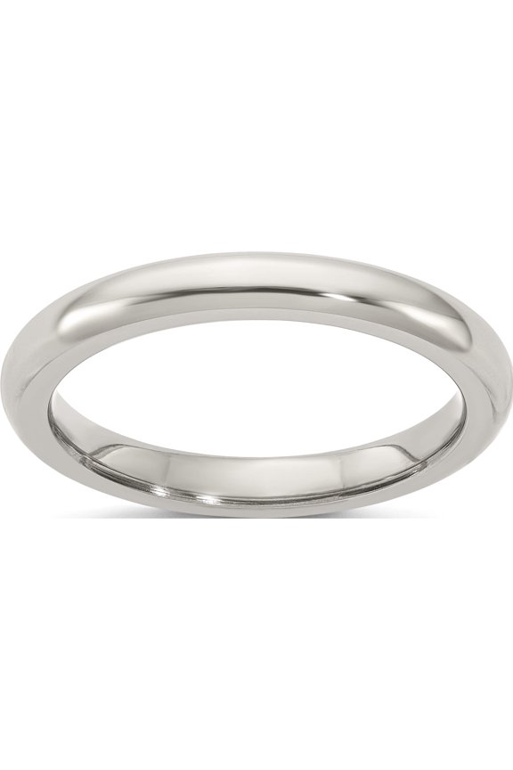 Titanium Edward Mirell Domed 3mm Polished Band (Size 5) Made In United States emr151-3mm-5