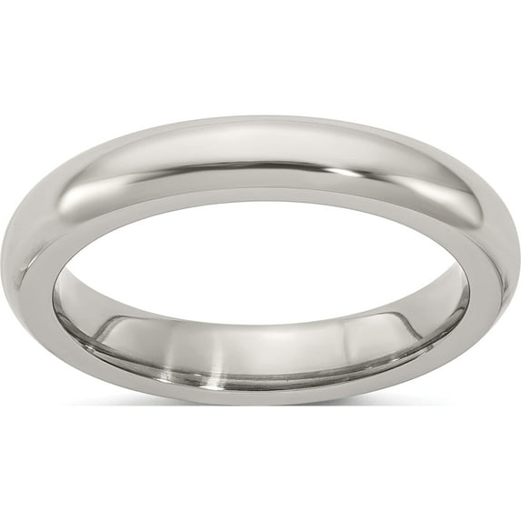 Titanium Edward Mirell Domed 4mm Polished Band (Size 12) Made In United States emr151-4mm-12