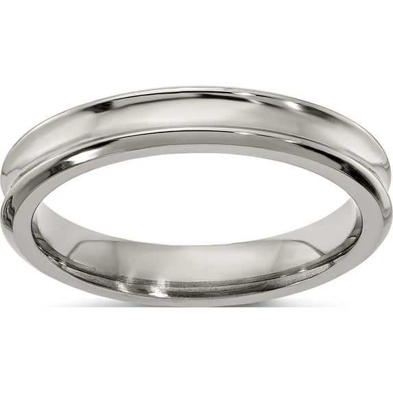 Titanium Edward Mirell Polished Concave 4mm Band (Size 7.5) Made In United States emr364-4mm-7.5