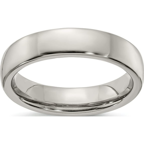 Titanium Edward Mirell Polished Half Round 5mm Band (Size 8) Made In United States emr144-5mm-8