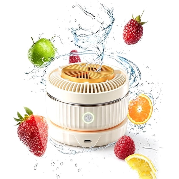 Titanium Electrolysis Fruit and Vegetable Cleaner, Cordless Food Purifier with Intermittent Vortex Tech, IPX7 Waterproof Washing Machine for Meat & Grain