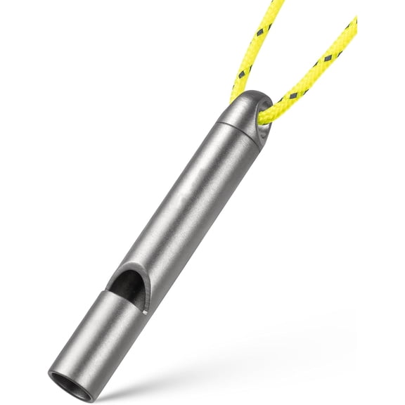 Titanium Emergency Whistle for Coaches, Dog Training, Hiking, Life Saving - Loud up to 120db