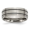 thumbnail image 1 of Titanium Enameled Flat 8mm Satin & Polished Band, 1 of 9