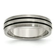 thumbnail image 1 of Titanium Enameled Grooved 6mm Satin Band Size: 12; for Adults and Teens; for Women and Men, 1 of 6
