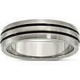 thumbnail image 1 of Titanium Enameled Grooved 6mm Satin Band (Size 6) Made In China tb340-6, 1 of 5