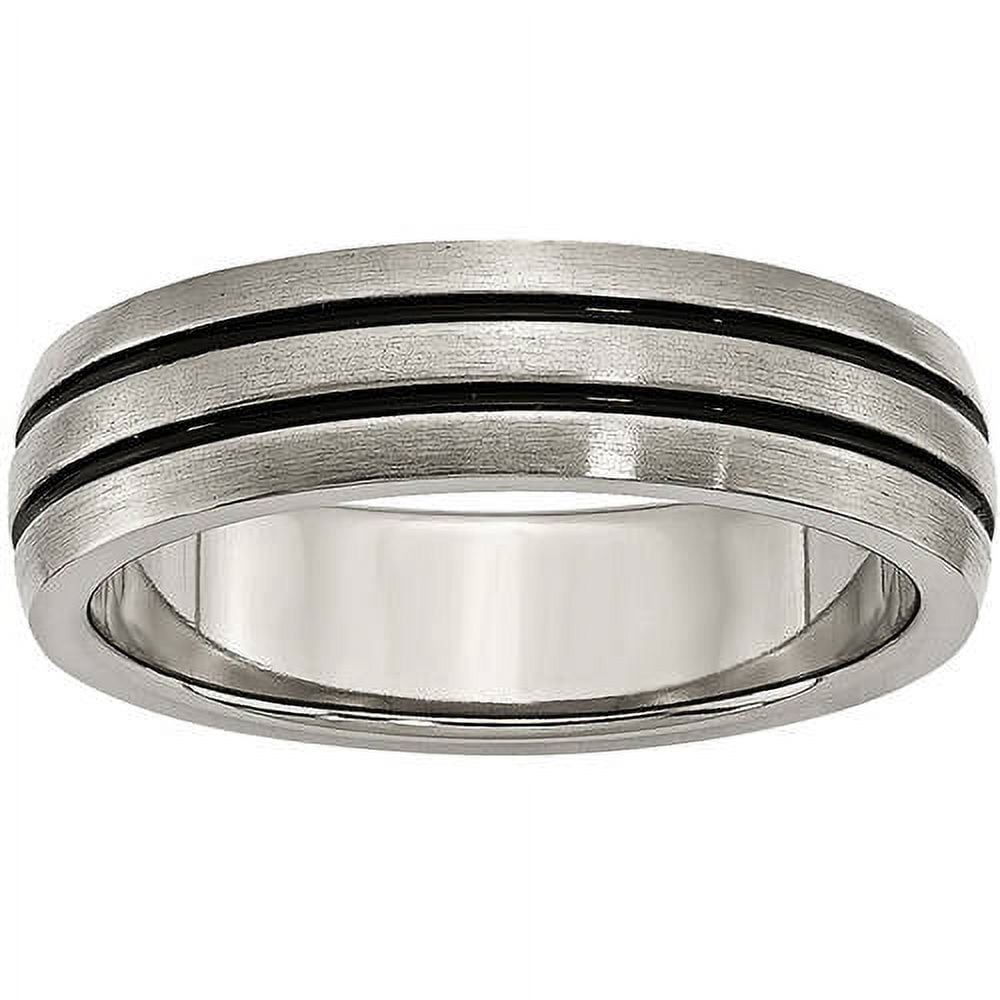Titanium Enameled Grooved 6mm Satin Band