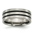 thumbnail image 1 of Titanium Enameled Grooved Flat 8mm Polished Band - Size 12.5, 1 of 2