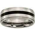 thumbnail image 1 of Titanium Enameled Ridged Edge 8mm Polished Band, 1 of 7