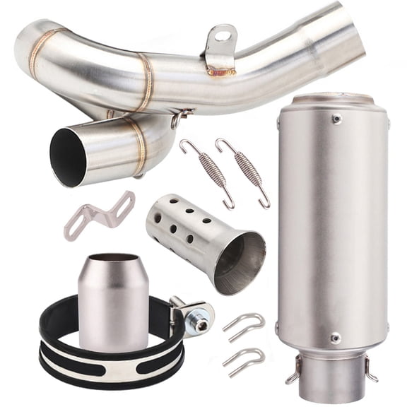 Titanium Finish Slip-On Exhaust Mid Pipe Muffler Tail Pipe for Kawasaki Ninja ZX6R ZX636 2009-2024