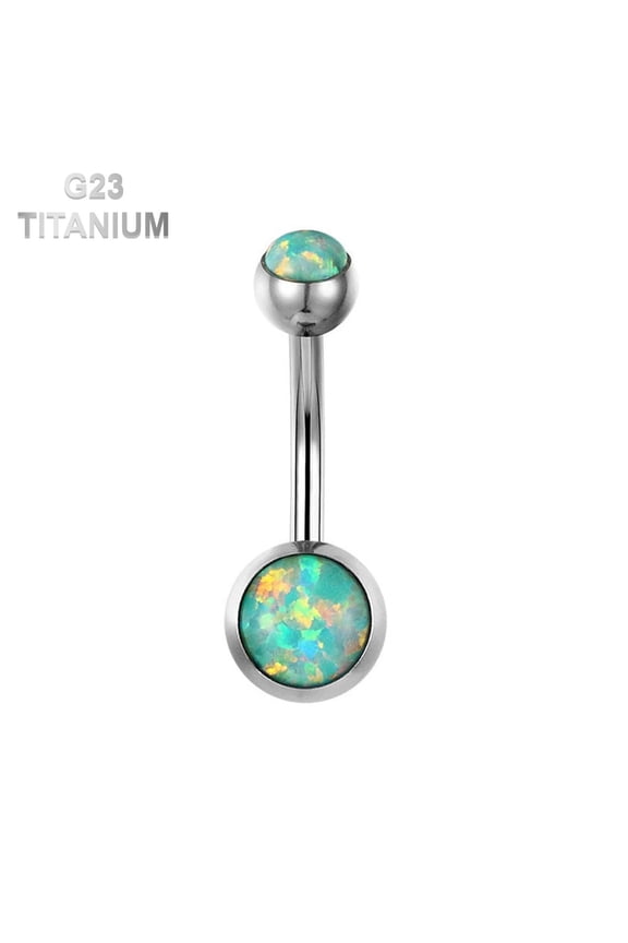 Titanium • Fire Opal, Belly Button Ring, 14G, Internally Threaded, Four Natural Colors • Vital Body Jewelry