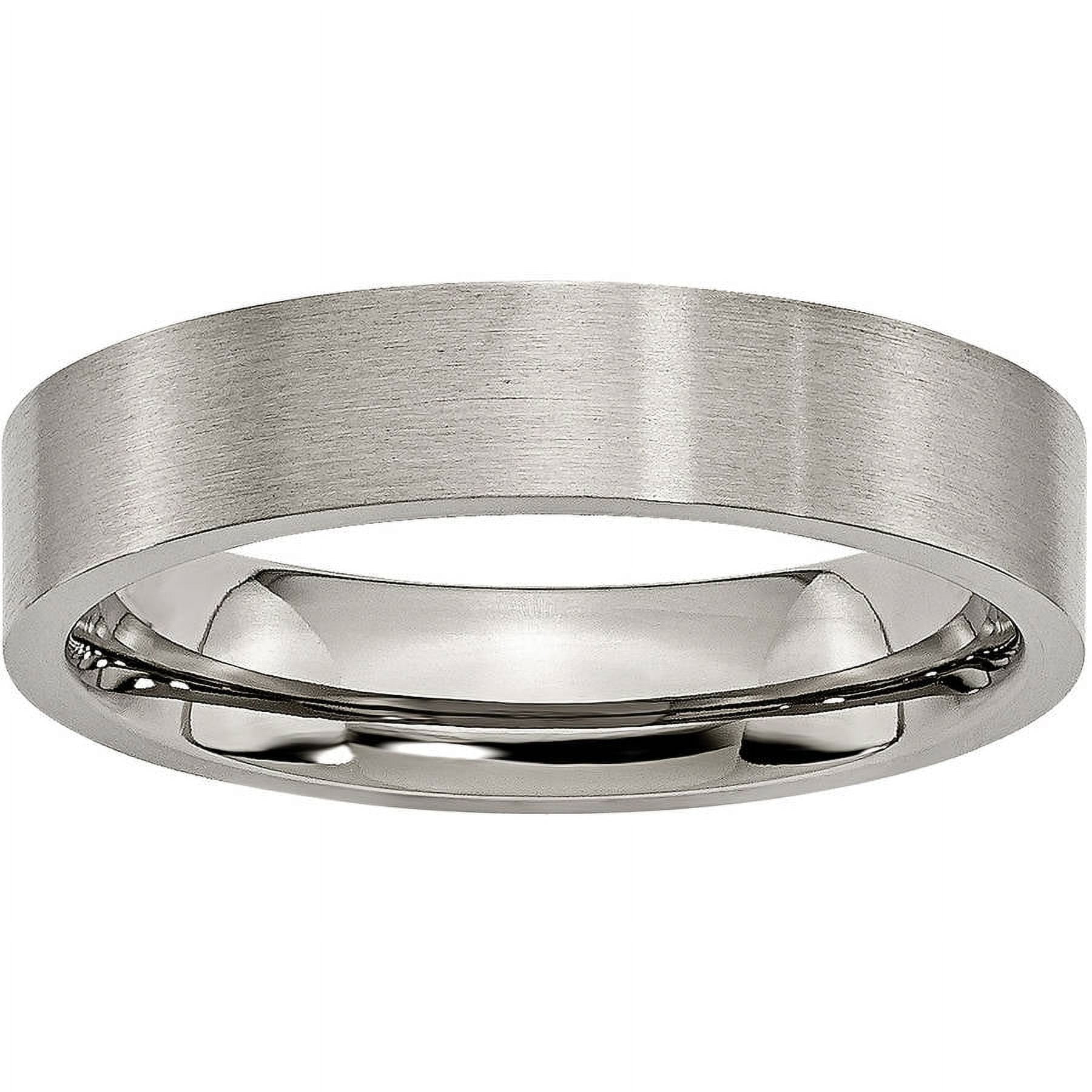 Edward Mirell Titanium Brushed And Polished Flat Milgrain 5mm Band Edward Mirell Titanium Brushed And Polished Flat Milgrain 5mm Band