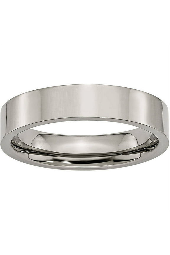 Titanium Flat 5mm Polished Band