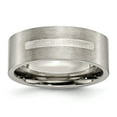 thumbnail image 1 of Titanium Flat 8mm 925 Sterling Silver Inlay Brushed Band Size: 10; for Adults and Teens; for Women and Men, 1 of 7