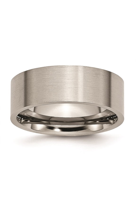 Titanium Flat 8mm Brushed Band Size: 11; for Adults and Teens; for Women and Men