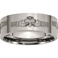thumbnail image 1 of Titanium Flat 8mm Laser Design Brushed Band, 1 of 7