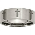 thumbnail image 1 of Titanium Flat 8mm Laser Design Brushed Band, 1 of 9