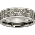 thumbnail image 1 of Titanium Flat 8mm Laser Design Polished Band, 1 of 4