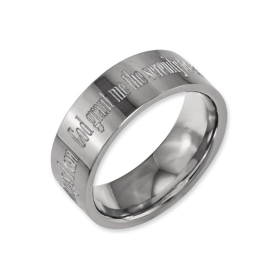 Titanium Flat 8mm Laser Design Polished Band