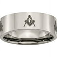thumbnail image 1 of Titanium Flat 8mm Laser Design Polished Band, 1 of 7