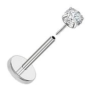 Titanium Flat Back Earrings Non Threaded Push In Nose Lip Cartilage Jewelry Puncture Studs for Men and Women