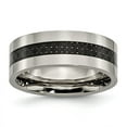 thumbnail image 1 of Titanium Carbon Fiber Flat 8mm Polished Band Ring Size 12.5, 1 of 2