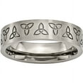 thumbnail image 1 of Titanium Flat Engraved Trinity Symbol Brushed 6mm Band, 1 of 8
