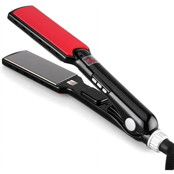 Titanium Flat Iron 480F High Temperature 2 IN 1 Hair Straightener Curler Professional Wide Plates Keratin Treament Irons