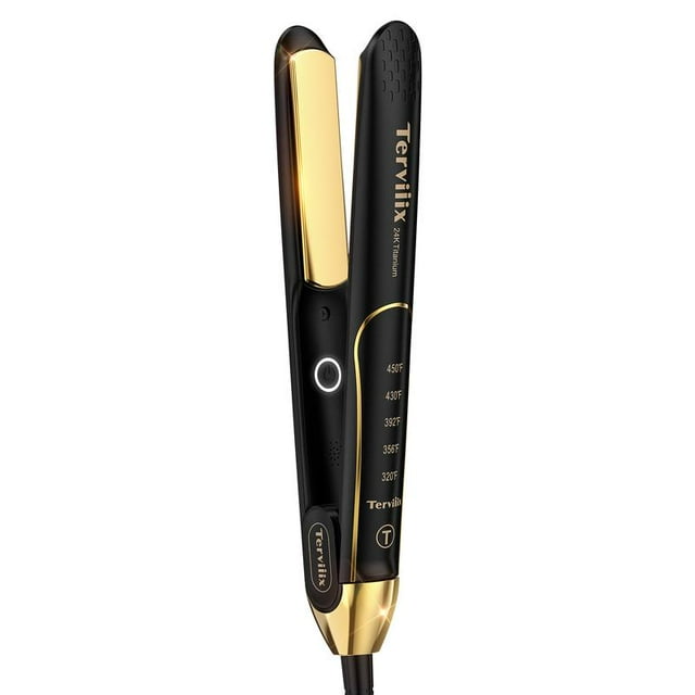Titanium Flat Iron Hair Straightener - ARC Non-Snagging for Smooth, One-Swipe Results, Salon-Grade Straightening Iron Saves Time on Thick, Curly, Black & Natural Hair