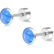 Titanium Flatback Earrings for Women Fire and Snow Stud Earrings Flat Back Women Earrings Hypoallergenic Cartilage Flatback Earring Tragus Helix Tragus Conch Piercing 3mm-5mm