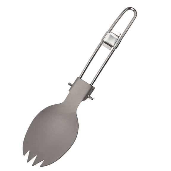 Titanium Folding Spoon Spork Fork Outdoor Tableware Cookware Folded Flatware Outdoor Lightweight Tableware Hiking Camping Spork Fangkenuo