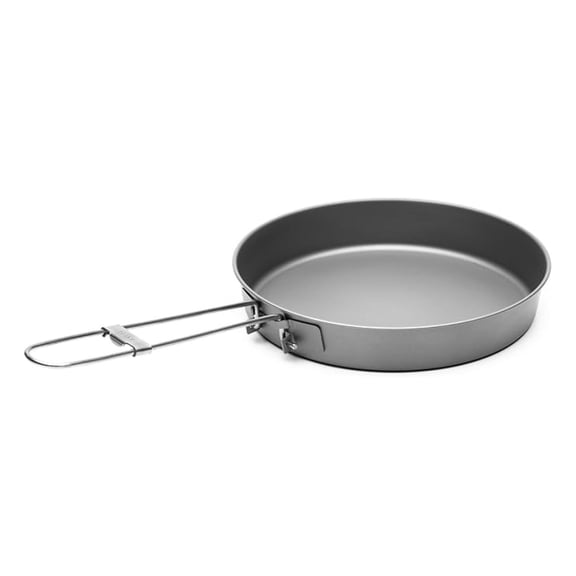 Titanium Frying Pan 6.5 Inch - Lightweight Camping Cookware - Backpacking Pan with Foldable Handle - Outdoor Cooking, Hiking, Minimalist Camp Kitchen