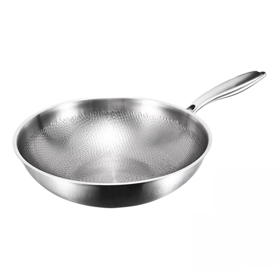 Titanium Frying Pan Non-Coating,Durable Hammered Titanium Wok For Induction And Gas Stoves,Heat-Conductive Non-Stick Surface Ensures Even Cooking For Home Kitchens And Professional Use-E