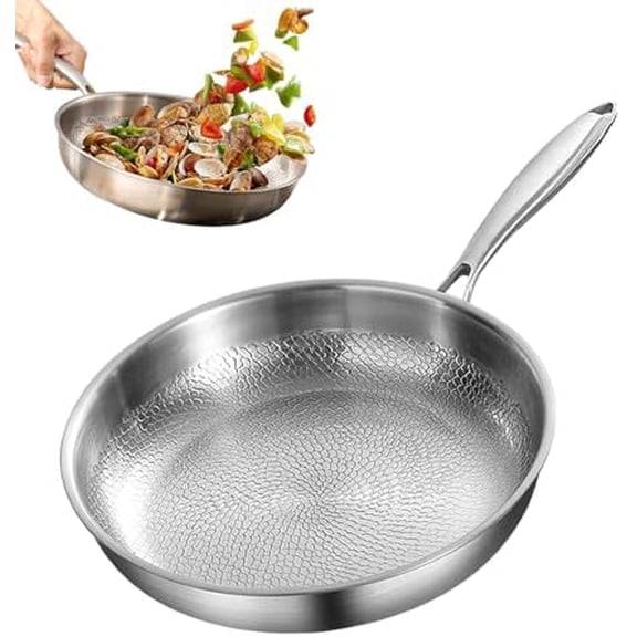 Titanium Frying Pan for Cooking, Titanium Hammered Non Stick Pans(Without Lid,10in)