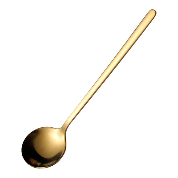 Titanium Gold Stainless Steel Small Round Spoon for Coffee Dessert and Fruit Gold