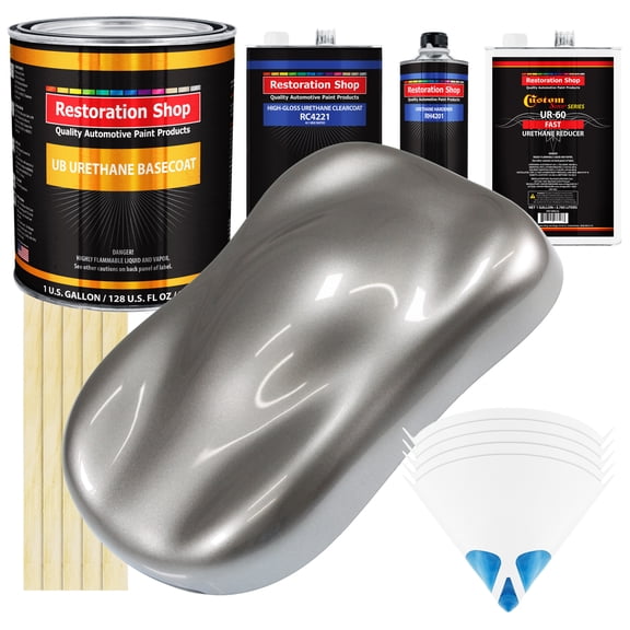 Titanium Gray Metallic Gallon Kit URETHANE BASECOAT Car Auto Paint FAST Kit