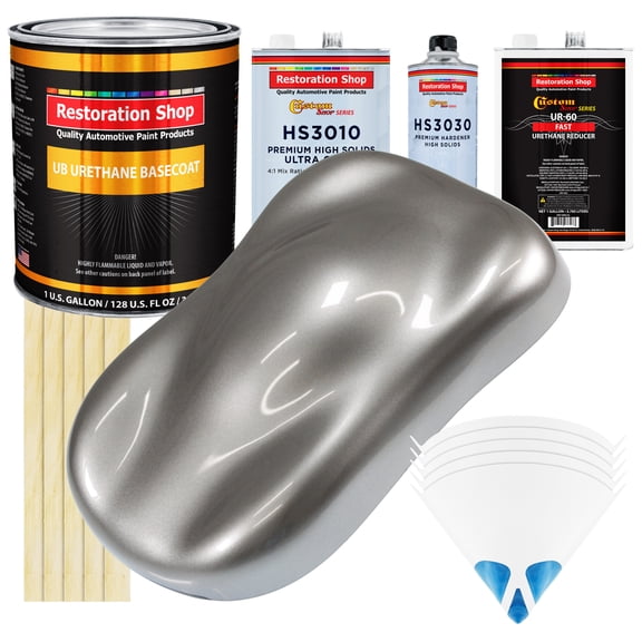 Titanium Gray Metallic Gallon URETHANE BASECOAT CLEARCOAT Auto Paint FAST Kit